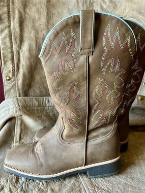 SheSole Square Toe Western Boots - Mid Calf, Embroidered - Size 9/9.5